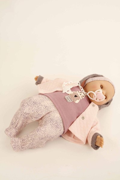 Schildkröt Manufaktur Baby Amy 45 cm mit Schnuller, Malhaar, braune Schlafaugen, Kleidung winterlich Zeitlich begrenztes Angebot