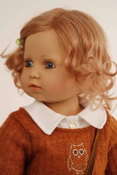 Schildkröt Manufaktur Puppe Anna-Maria 70 cm stehend von Brigitte Paetsch braune Haare, Kleidung rose/rot/weiss Neueste Stile