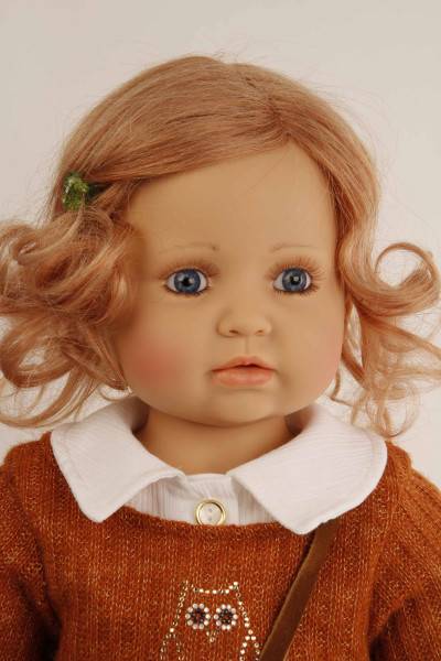 Schildkröt Manufaktur Puppe Anna-Maria 70 cm stehend von Brigitte Paetsch braune Haare, Kleidung rose/rot/weiss Neueste Stile