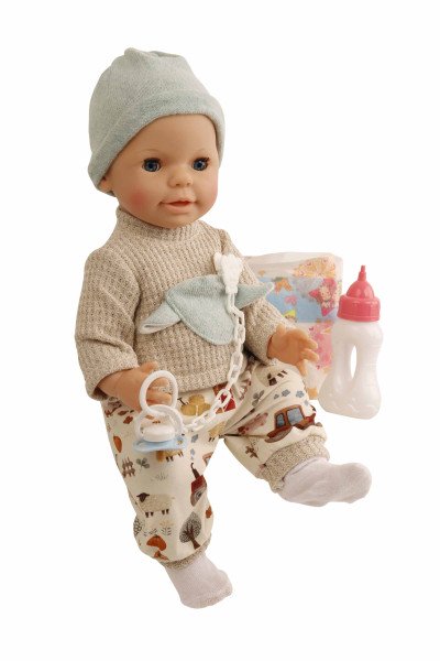 Schildkröt Manufaktur Kleidung zu Trink + Näßbaby 40 cm Finn Bauernhof Fabrikpreis