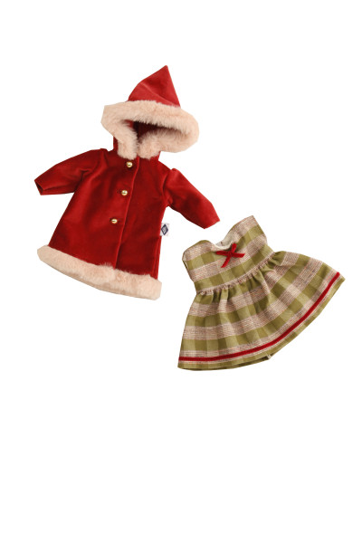 Schildkröt Manufaktur Kleidung zu Stehpuppe 34 Kleidung winterlich rot/grün Sonderangebot