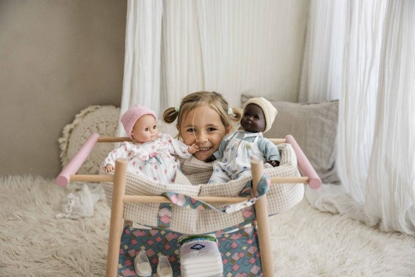 Schildkröt Manufaktur Puppe Schlummerle 32 cm mit Malhaar und braunen Schlafaugen, Kleidung Räupchen Online Shopping