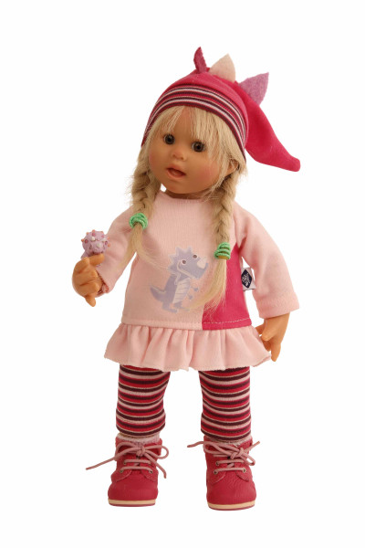 Schildkröt Manufaktur Puppe Müller-Wichtel Emma 30 cm blonde Haare, Drachen-Kleidung Bestseller