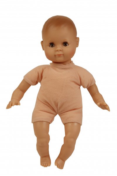 Schildkröt Manufaktur Puppe Schlummerle 32 cm mit Malhaar und braunen Schlafaugen, Winterkleidung rose Sonderangebot der Fabrik