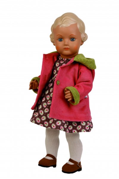 Schildkröt Manufaktur Kleidung zu Stehpuppe 41 cm Winterkleidung braun/rot/grün Fabrikpreis