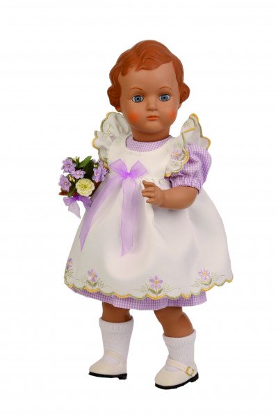 Schildkröt Manufaktur Kleidung zu Stehpuppe 41 cm Sommerkleid weiss/lila Sonderangebot