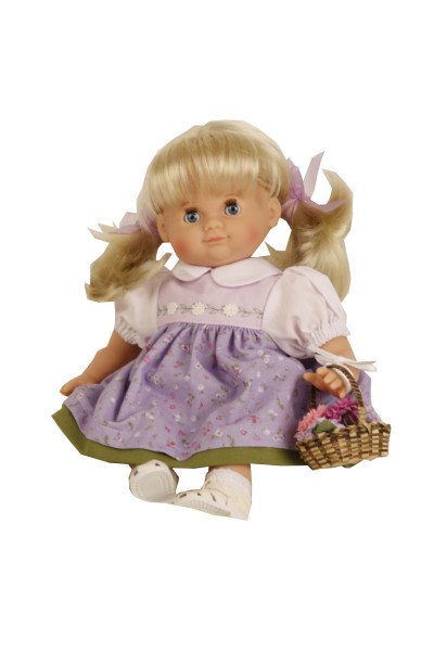 Schildkröt Manufaktur Kleidung zu Puppe Schlummerle 32 cm, Sommerkleid weiss/lila Wochenangebot