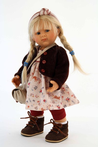 Schildkröt Manufaktur Puppe Müller-Wichtel Maja 30 cm blonde Haare, Kleidung rose/braun Kostenlose Rückgabe