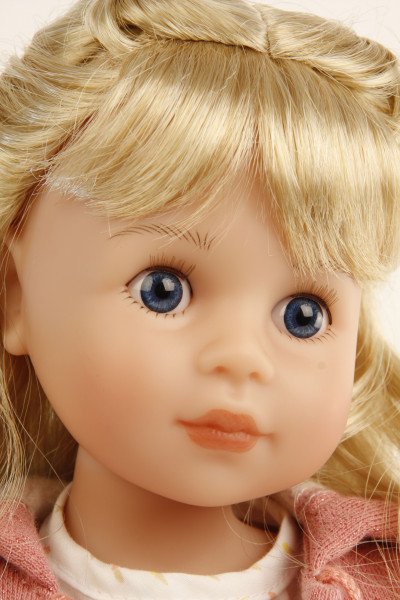 Schildkröt Manufaktur Stehpuppe Yella 46 cm blonde Haare, Kleidung rose/weiss/blau Nur für heute