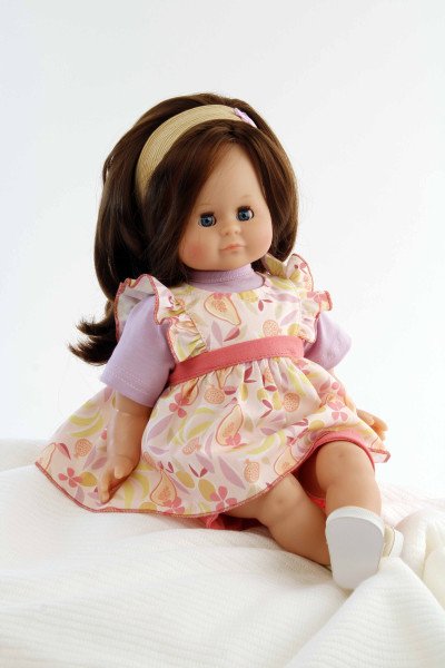 Schildkröt Manufaktur Puppe Schlummerle 37 cm braune Haare, blaue Schlafaugen, Kleidung Früchtchen Osterangebot