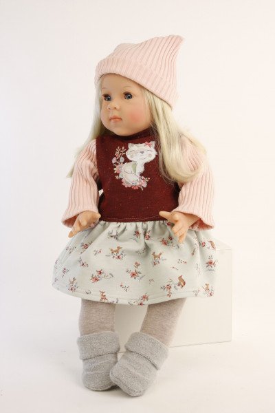 Schildkröt Manufaktur Puppe Elli 52 cm blonde Haare, blaue Schlafaugen, Kleidung winterlich Neuheiten