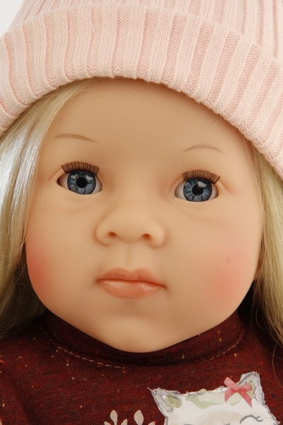Schildkröt Manufaktur Puppe Elli 52 cm blonde Haare, blaue Schlafaugen, Kleidung winterlich Neuheiten