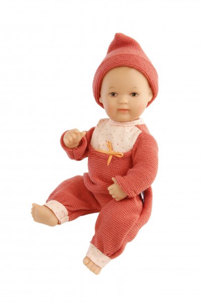 Schildkröt Manufaktur Kleidung zu Puppe Mein 1. Baby 28 cm Strickoverall rot Räumungsverkauf