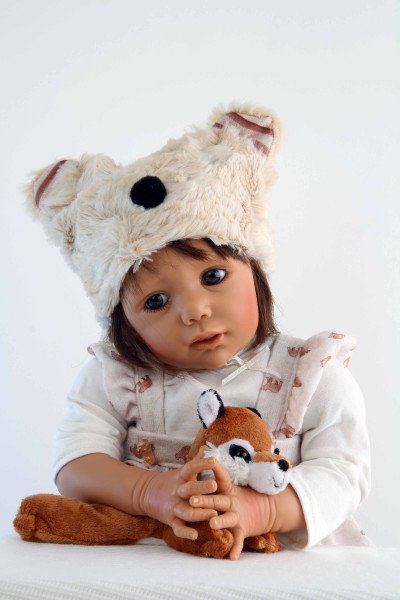 Schildkröt Manufaktur Baby Jolina 50 cm von Karola Wegerich braune Haare, Kleidung rose/weiss Riesige Ersparnisse