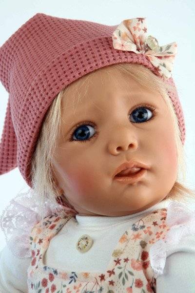 Schildkröt Manufaktur Baby Jolina 50 cm von Karola Wegerich blonde Haare, Kleidung apricot/weiss-Copy VIP-Rabatte