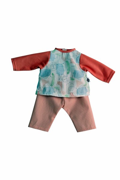 Schildkröt Manufaktur Kleidung Schlafanzug zu Puppe 32 -52 cm rose/weiss Versandkostenfrei