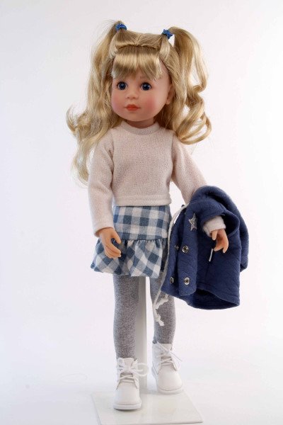 Schildkröt Manufaktur Stehpuppe Yella 46 cm blonde Haare, Kleidung sportlich Osterangebot