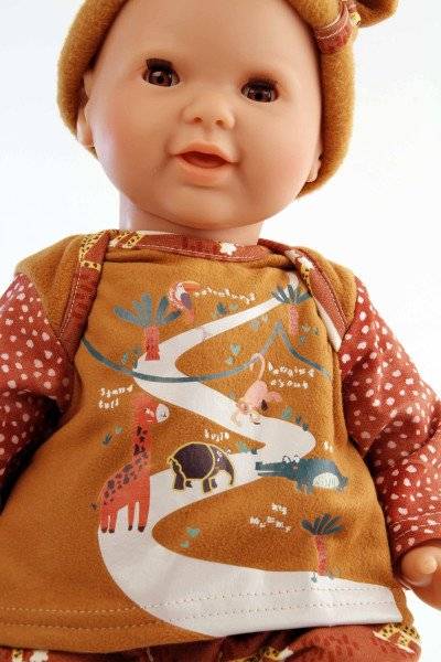 Schildkröt Manufaktur Schnullerbaby Lenchen 37 cm, Malhaar, braune Schlafaugen, Kleidung Safari-Look Super Sparpreis