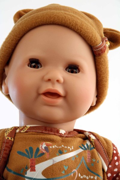 Schildkröt Manufaktur Schnullerbaby Lenchen 37 cm, Malhaar, braune Schlafaugen, Kleidung Safari-Look Super Sparpreis