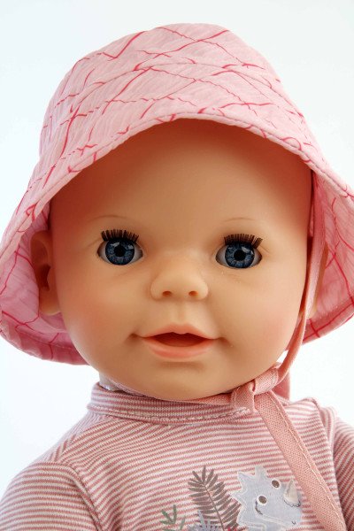 Schildkröt Manufaktur Trink + Näßbaby "Lina" 40 cm mit Malhaar und blauen Schlafaugen, Kleidung rose/bleu JETZT KAUFEN