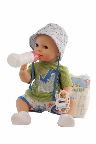 Schildkröt Manufaktur Kleidung zu Trink + Näßbaby 40 cm Finn weißUgrün/blau Neueste Stile
