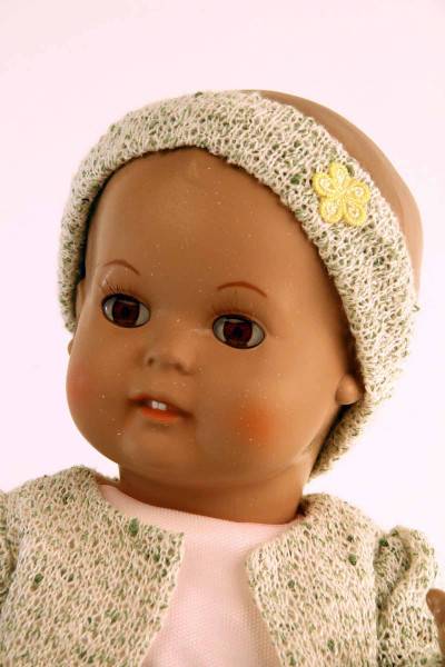 Schildkröt Manufaktur Baby Strampelchen 35 cm blonde Malhaare, Blumenkleid mit Jacke Limitierter Zeitrabatt