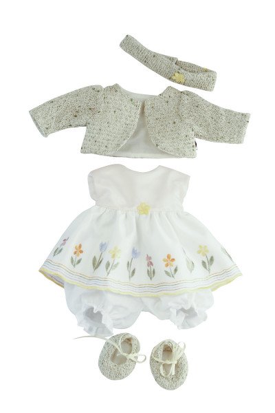 Schildkröt Manufaktur Hängekleid zu Baby Strampelchen 35cm weiss /grün