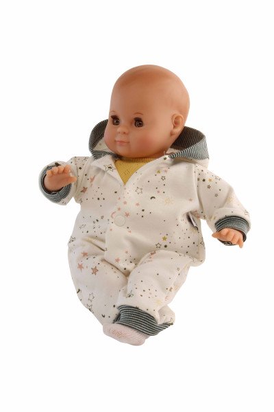 Schildkröt Manufaktur Kleidung zu Puppe Schlummerle 32 cm, Overall weiss/blau Exklusivangebot
