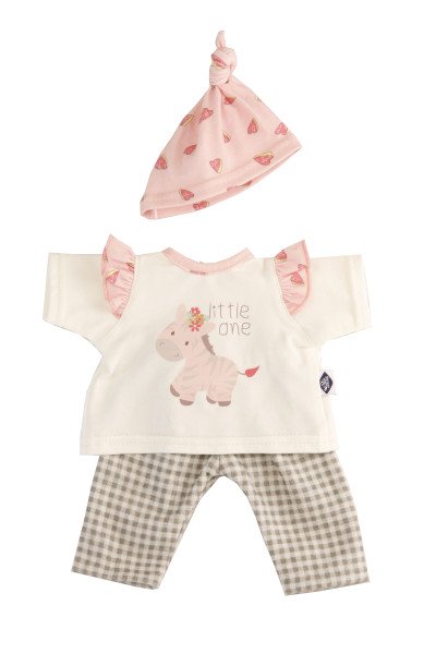 Schildkröt Manufaktur Kleidung zu Puppe Schlummerle 32 cm, Kleidung weiss/rose/grau