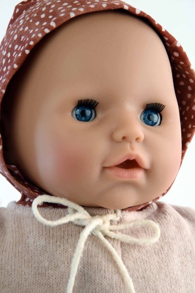 Schildkröt Manufaktur Baby Amy 45 cm mit Schnuller, Malhaar,blaue Schlafaugen, Kleidung rose Wichtel Cyber Monday