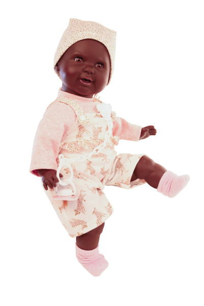 Schildkröt Manufaktur Schnullerbaby Lenchen 37 cm Malhaar,braune Schlafaugen, Kleidung rose/weiss Valentinstagsangebot