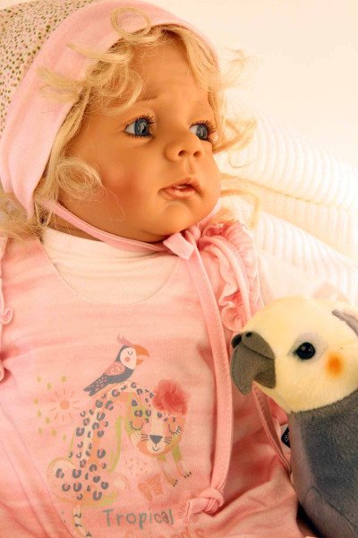 Schildkröt Manufaktur Baby Colette 50 cm von Karola Wegerich blonde Haare, Kleidung rose/weiss/beige Heißer Verkauf
