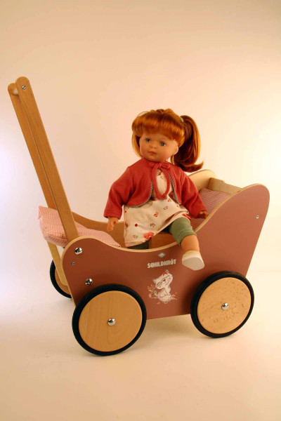 Schildkröt Manufaktur Puppe Strampelchen 37 rote Haare, braune Malaugen, Kledung Mäuschen Top Angebot