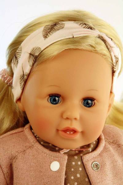 Schildkröt Manufaktur Puppe Susi 45 cm blonde Haare, blaue Schlafaugen, Kleidung weiss/rose/braun Bestseller