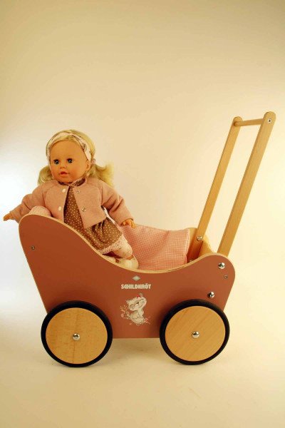 Schildkröt Manufaktur Puppe Susi 45 cm blonde Haare, blaue Schlafaugen, Kleidung weiss/rose/braun Bestseller