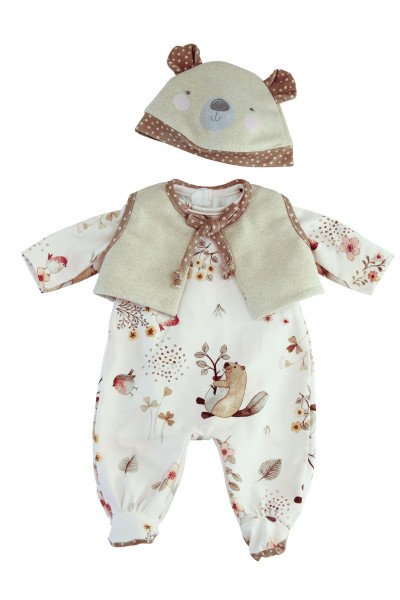 Schildkröt Manufaktur Kleidung zu Baby Amy 45 cm Bieberoverall + Weste + Mütze