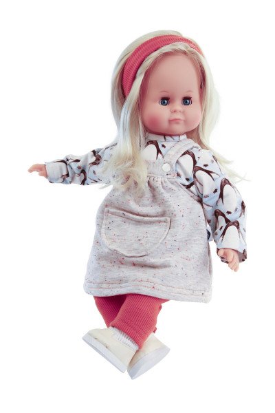 Schildkröt Manufaktur Puppe Schlummerle 37 cm blonde Haare, blaue Schlafaugen, Pinguinkleidung