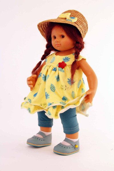 Schildkröt Manufaktur Puppe Müller-Wichtel Pia 30 cm braune Haare, Kleidung gelb/grün Discount Store für neue Produkte