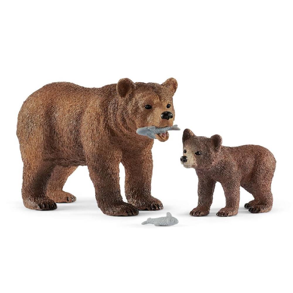 Schleich Grizzlybär-Mutter mit Jungem Hotsell