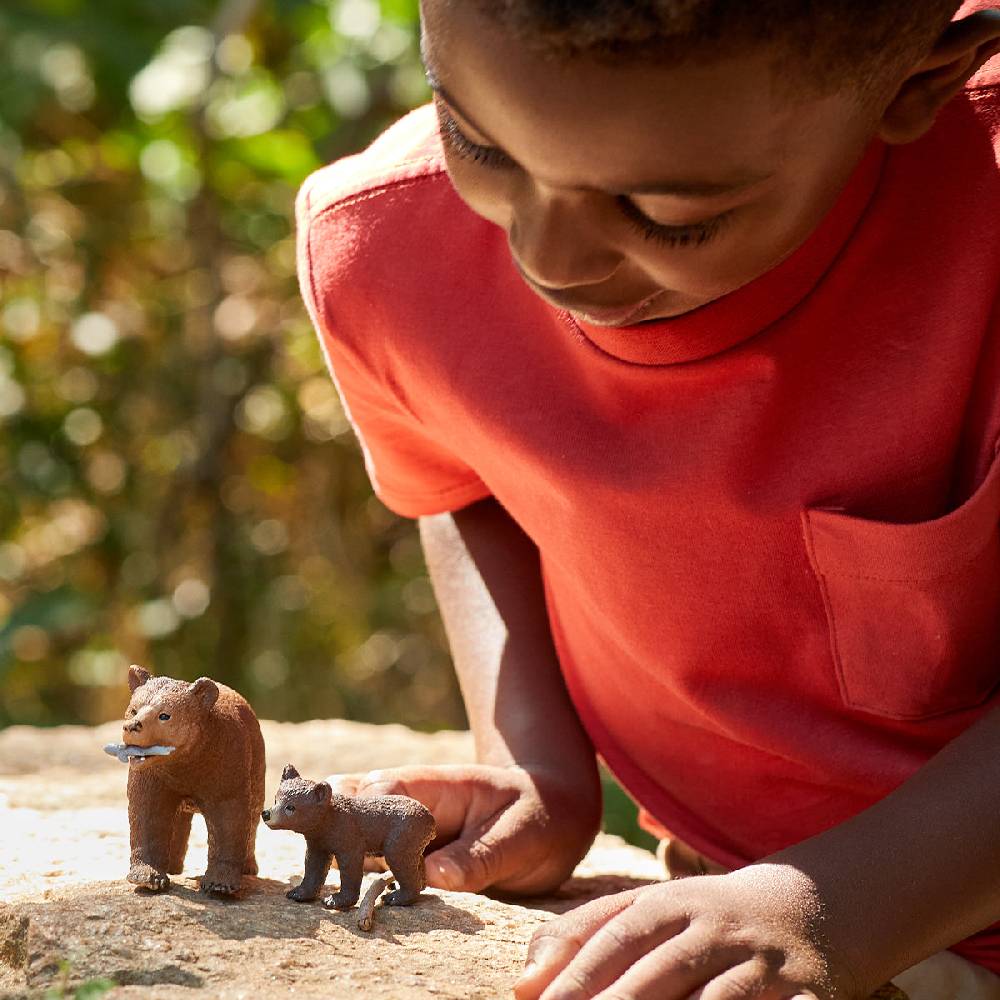 Schleich Grizzlybär-Mutter mit Jungem Hotsell