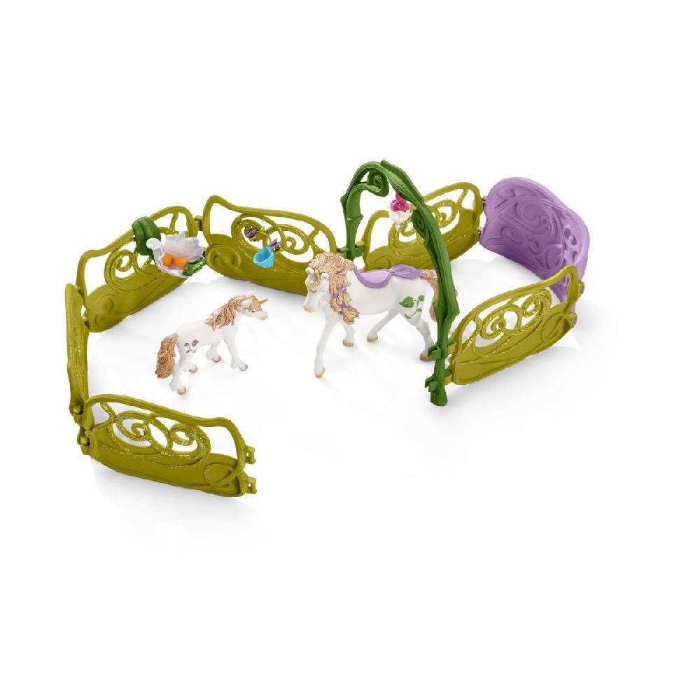 Schleich Glitzerndes Blütenhaus mit Einhörnern, See und Stall Tägliche Deals