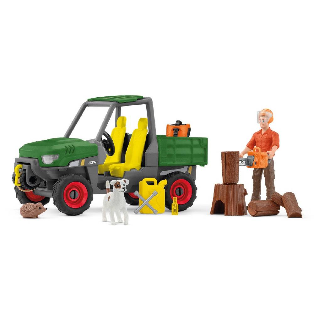 Schleich Waldbauer mit Fahrzeug Kostenloser Versand international