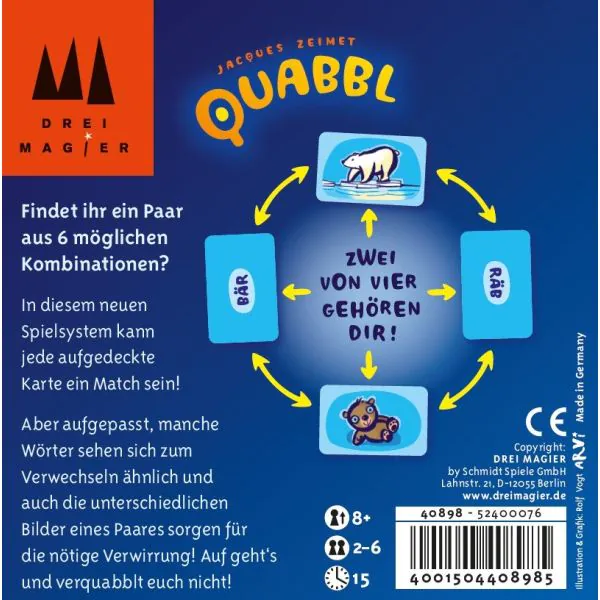 ﻿Schmidt Spiele Drei Magier®: Quabbl, Kartenspiel Großer Ausverkauf