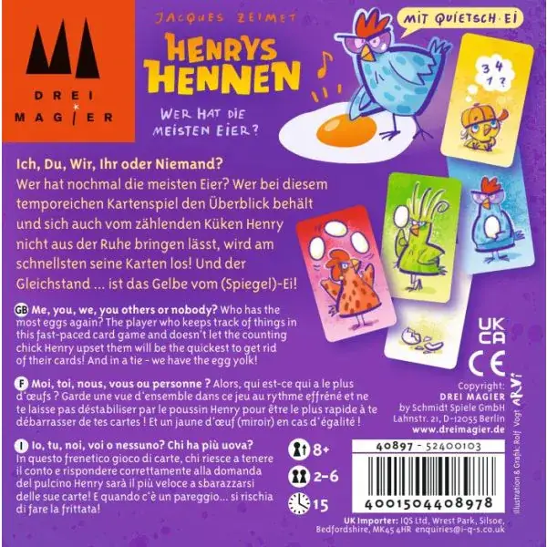 Schmidt Spiele Drei Magier®: Henrys Hennen, Kartenspiel Flash Sale