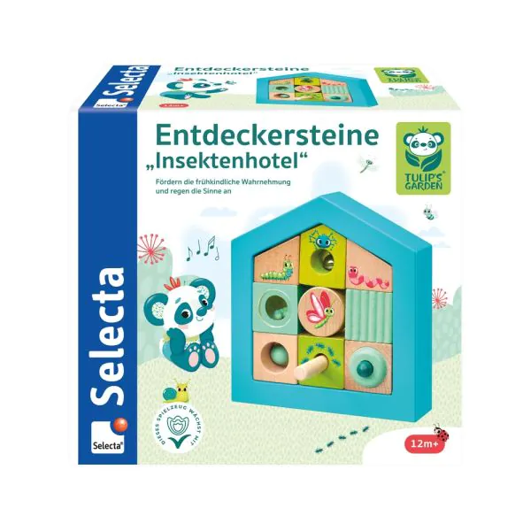 Schmidt Spiele TULIP'S GARDEN by SELECTA® Kleinkindwelt: Entdeckersteine Insektenhotel, 11 Teile Kostenlose Rückgabe