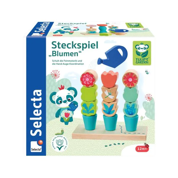Schmidt Spiele TULIP'S GARDEN by SELECTA® Kleinkindwelt: Steckspiel Blumen, 14 Teile Zeitbegrenzte Promotion