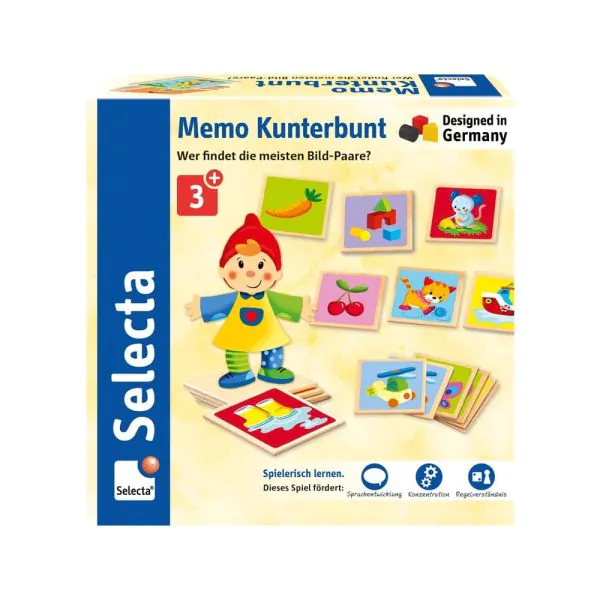 Schmidt Spiele Memo Kunterbunt aus Holz, 36 Teile Bis zu 65% Rabatt