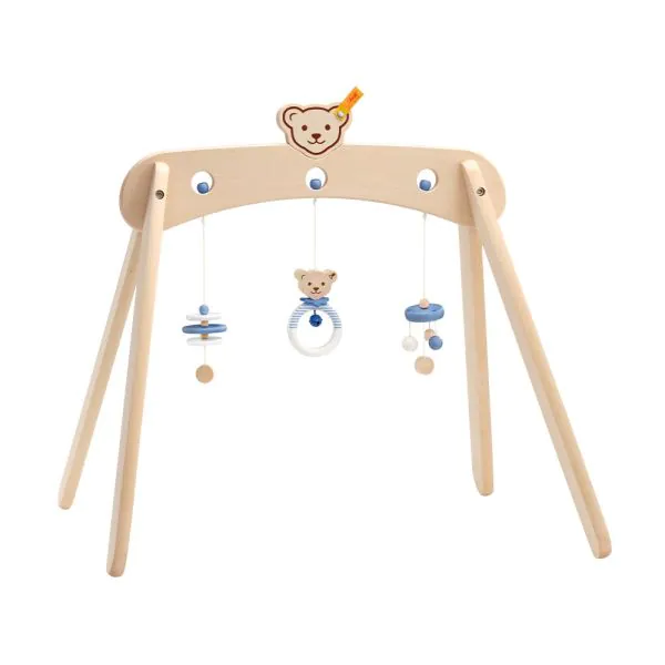 Schmidt Spiele Steiff: Spieltrapez blau aus Massivholz, 59 cm Sonderangebot der Fabrik