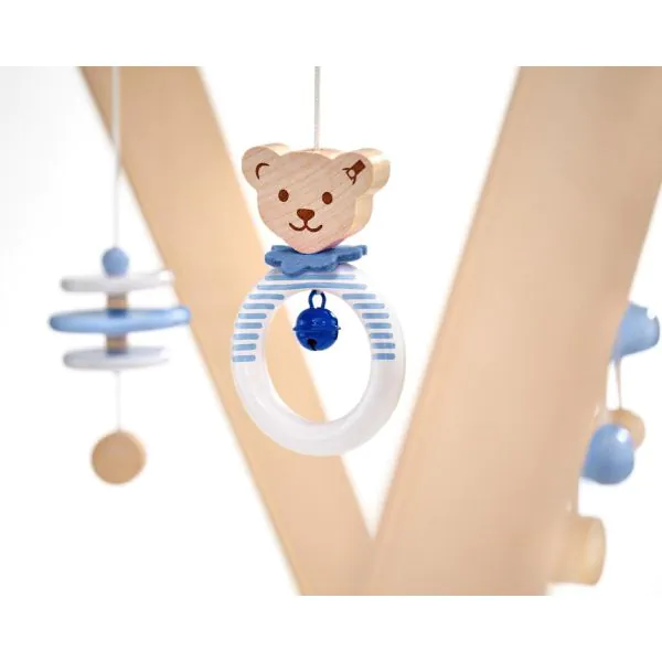 Schmidt Spiele Steiff: Spieltrapez blau aus Massivholz, 59 cm Sonderangebot der Fabrik
