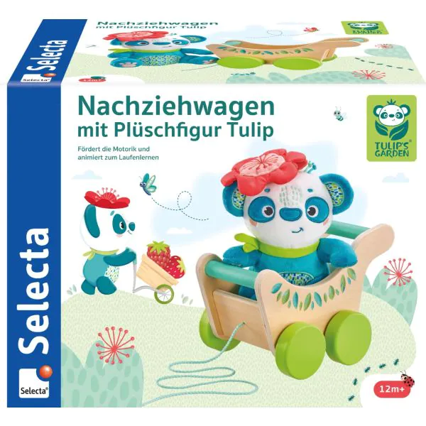 Schmidt Spiele TULIP'S GARDEN by SELECTA Soft Toy: Nachziehwagen mit Plüschfigur Tulip, 21 cm Kostenloser Versand international
